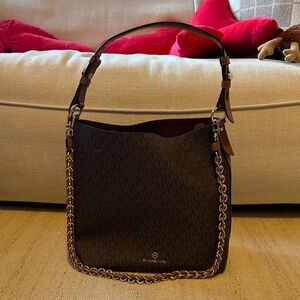 Michael Kors Dark Brown Shoulder Bag with Chain strap